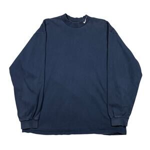 Vintage 90s Nike Mock Neck Heavyweight Shirt Long Sleeve Embroidered Check XL
